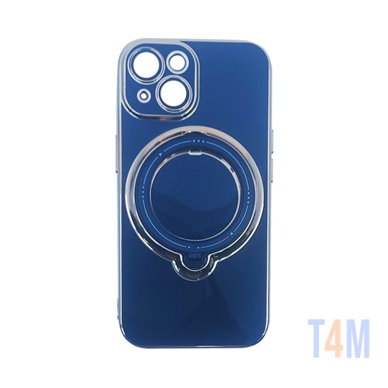 Funda Dura de Silicona con Protector de Cámara y Anillo de Soporte para Apple iPhone 14 Negra